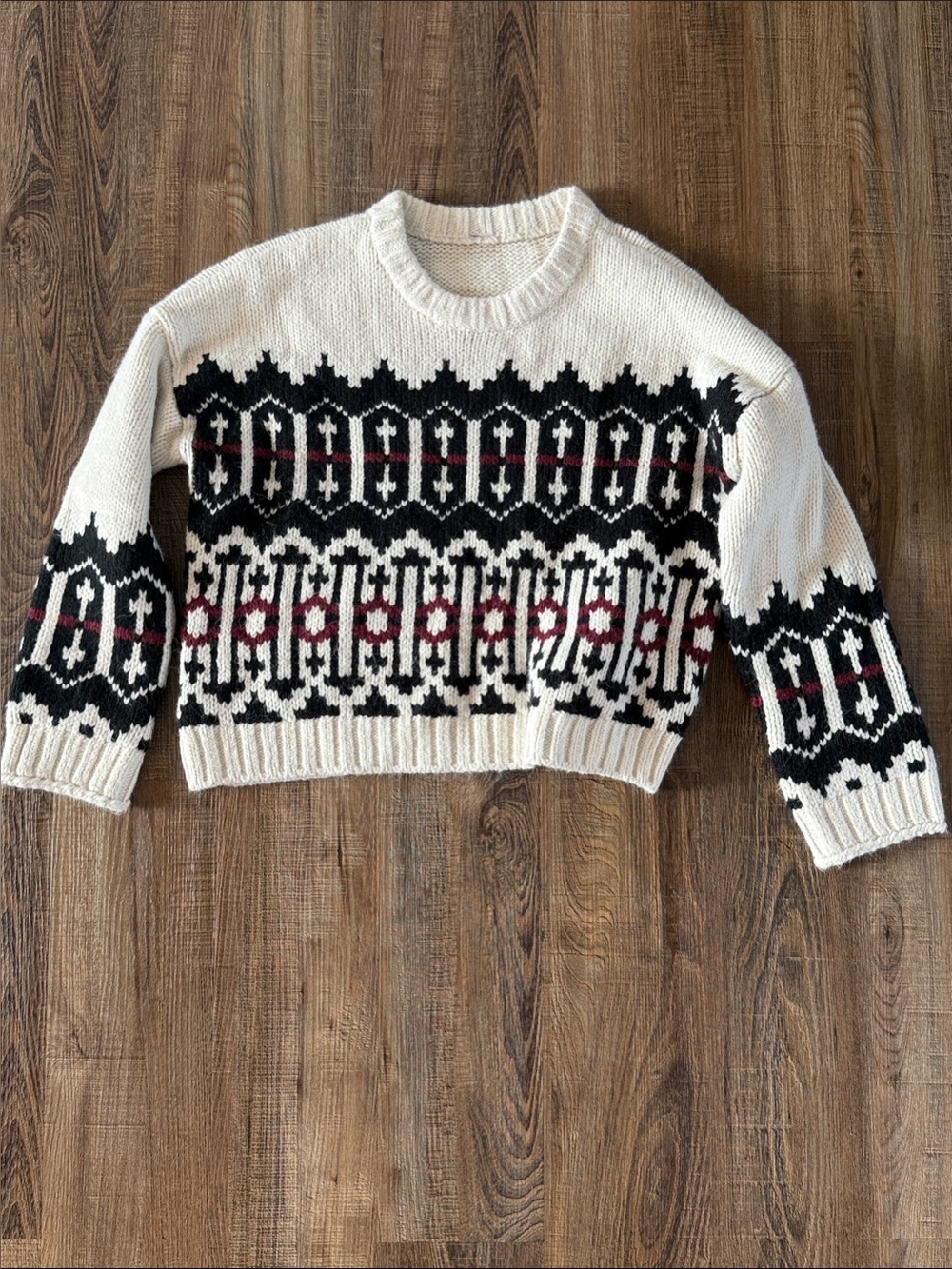 LOFT Lou & Grey Heavy Knit, Ivory Crewneck Sweater - Like New